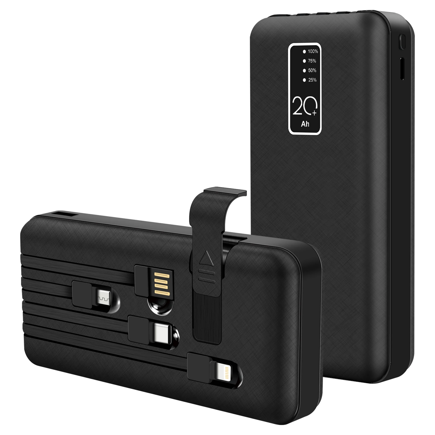 SANPTENT 20000mAh Power Bank Portable Charger with Cables, USB Battery Pack Compatible for iPhone & Android Cell Phones