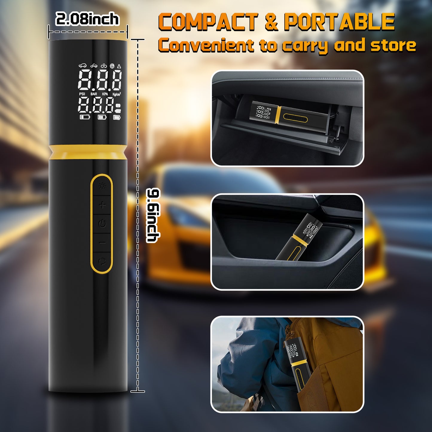 Pentantan Cordless Portable Tire Inflator, Air Compressor 160 PSI Air Pump with Automatic Shutoff for Car