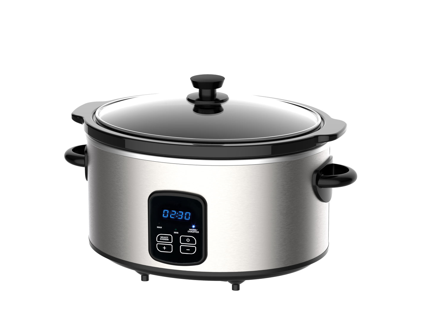 Bluebow Large 6-Quart Programmable Slow Cooker with Digital TimerAuto Warm Setting Stainless Steel