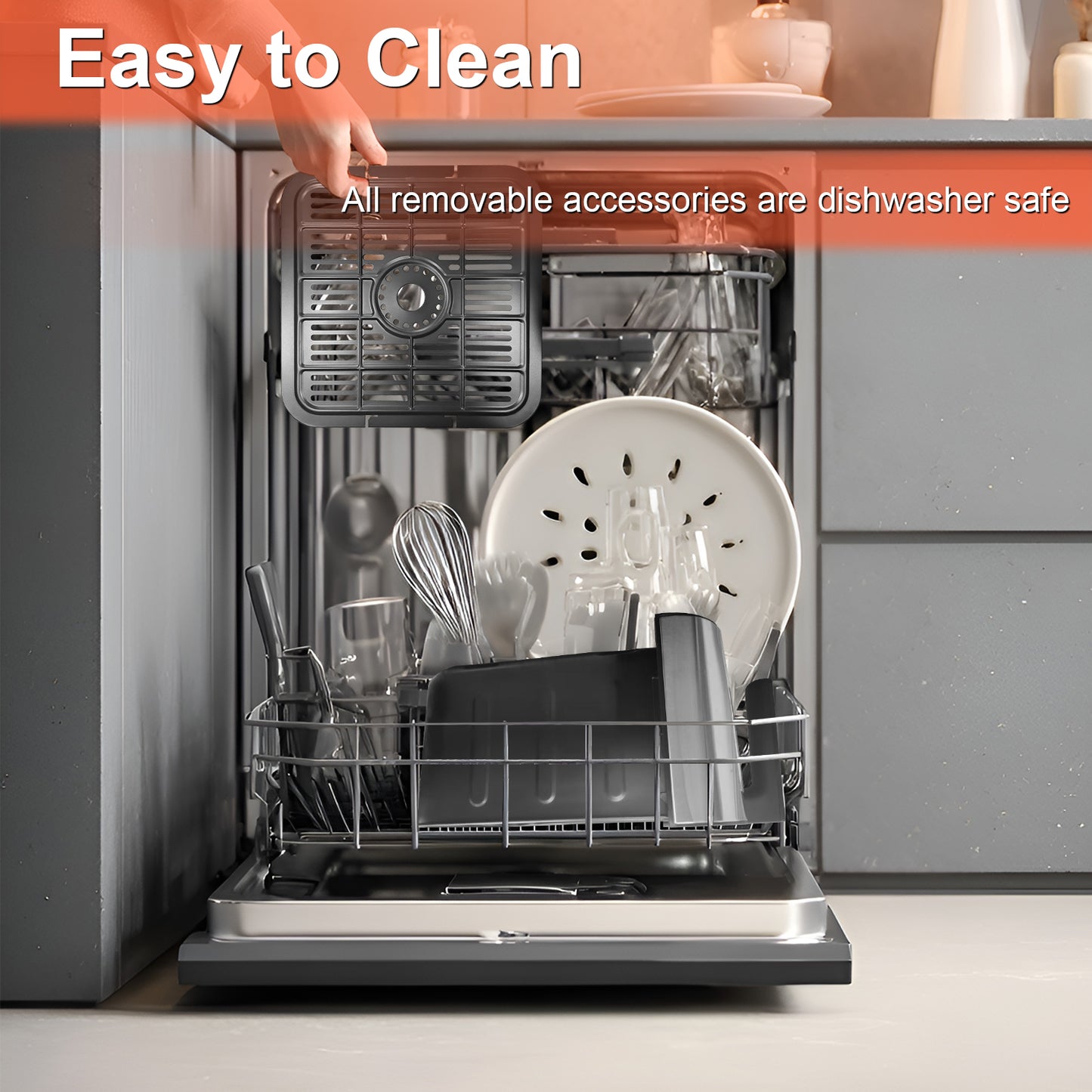 Bluebow 9QT Air Fryer with Large Touch Screen, 12-In-1 Multi-Functional, Visible Window, Oil-Free Cooking, Black