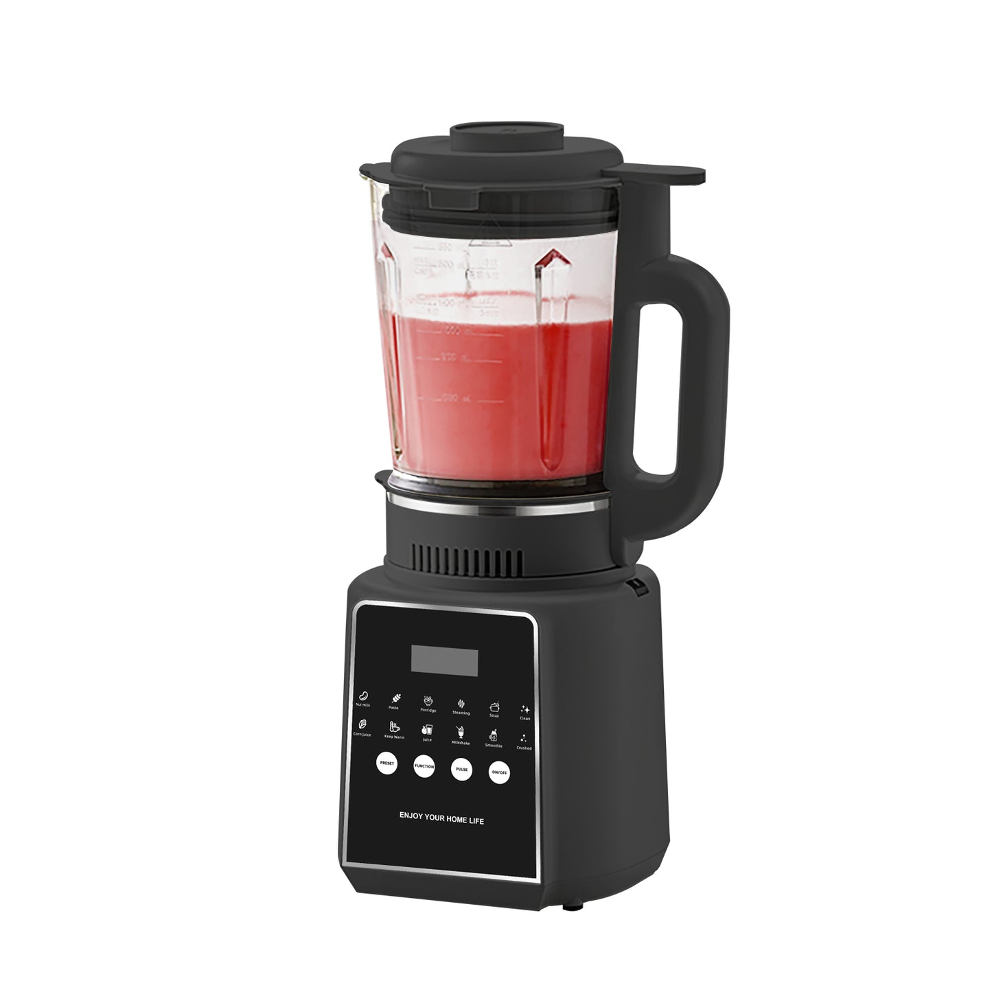 Blender for Smoothies, 50 oz Countertop Blender with Milkshake, Chop, Crush Ice and Pulse, 1200W Peak Watts, Food Processor PowerCrush 12H Preset,Self-Cleaning, Black