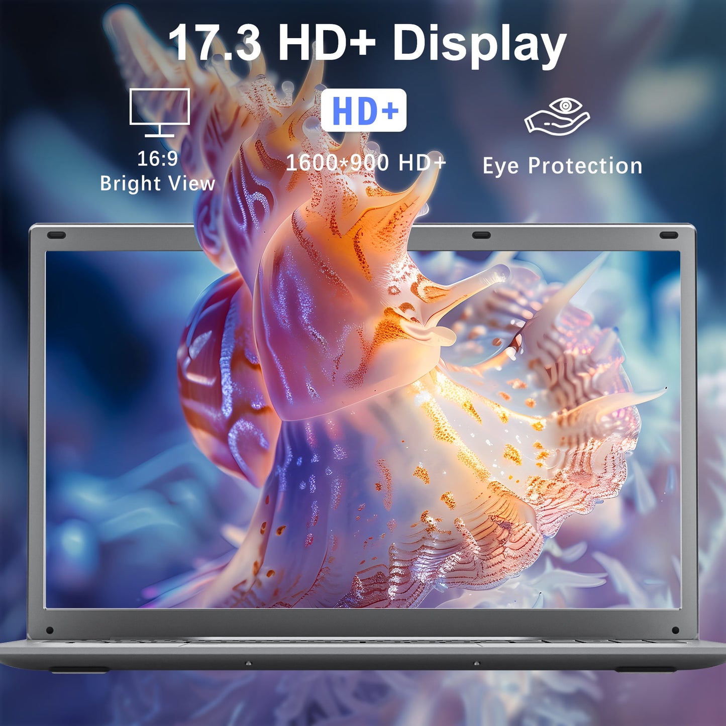 SANPTENT 17.3" Business & Student Laptop Computer, Quad-Core Intel Alder Lake N100 processor, up to 3.4GHz, 16GB RAM, 1TB SSD, Win 11 Pro with Microsoft Office