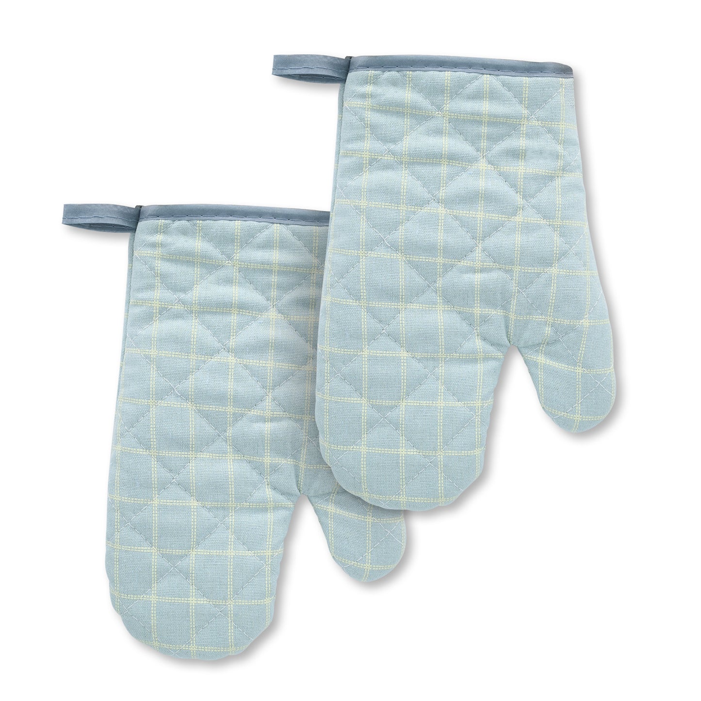 Oven Mitt and Pot Holder Set, Cotton, Square, Kitchen Heat Protection, 6.69x10.24 Inch,Blue