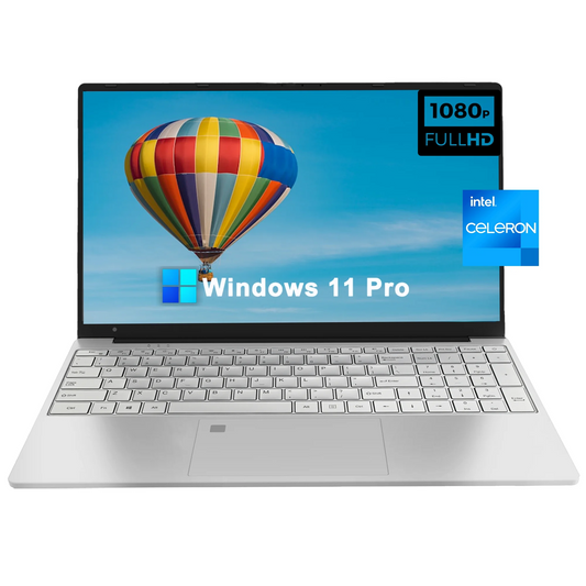 SANPTENT 15.6 Inch 1920x1080 FHD IPS Laptop, 16GB 512GB SSD, Intel Celeron N5095, Windows 11 Pro Work Computer, Fingerprint & Backlit Keyboard