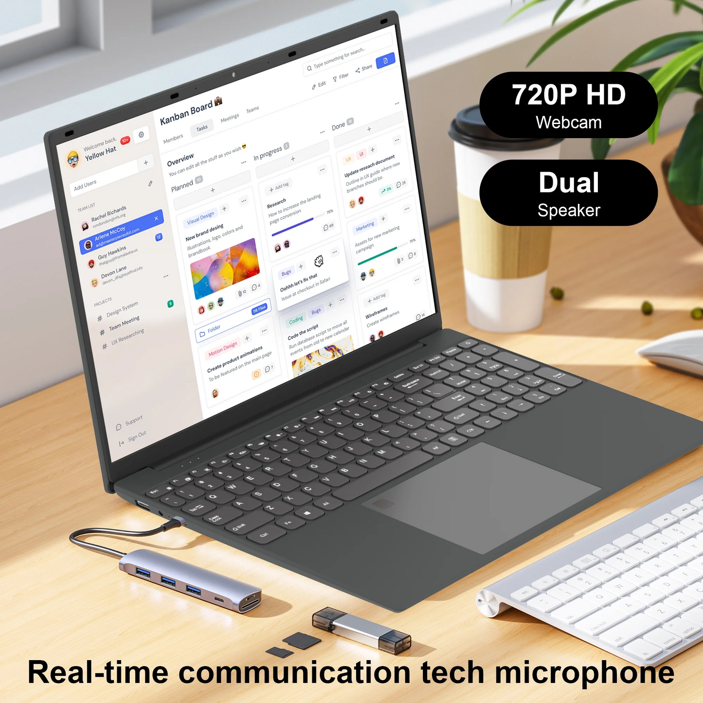 SANPTENT 16" Laptop, 16GB RAM 512GB SSD Windows 11 Pro Computer, 4-Core Intel Alder Lake N95, 1920*1200 IPS Screen, FingerPrint, Backlit Keyboard