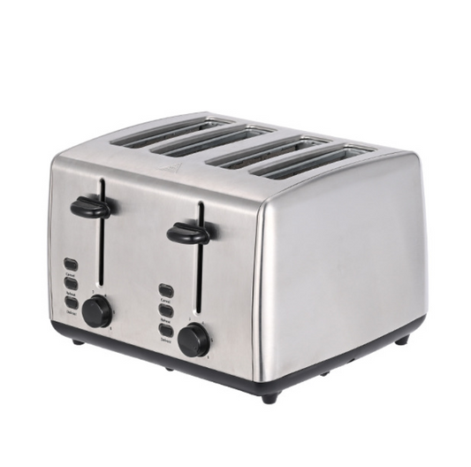 Bluebow 4-Slice Toaster, Stainless Steel, Removable Tray, Kitchen Appliances, Apartment Essentials