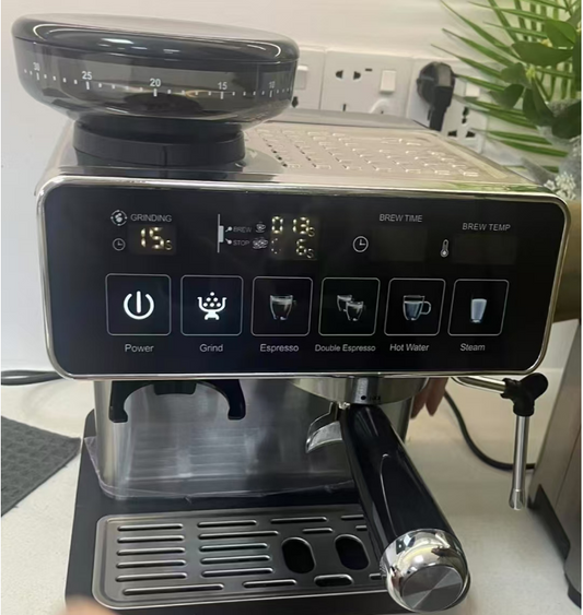 Bluebow Espresso Machine, 20 BAR Coffee Maker with Milk Frother, Stainless Steel