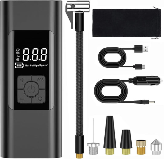 Tire Inflator Portable Air Compressor, 150psi Cordless Air Pump for Car Tires with 7500mAh Battery, Digital Pressure Gauge, Automatic Shutoff