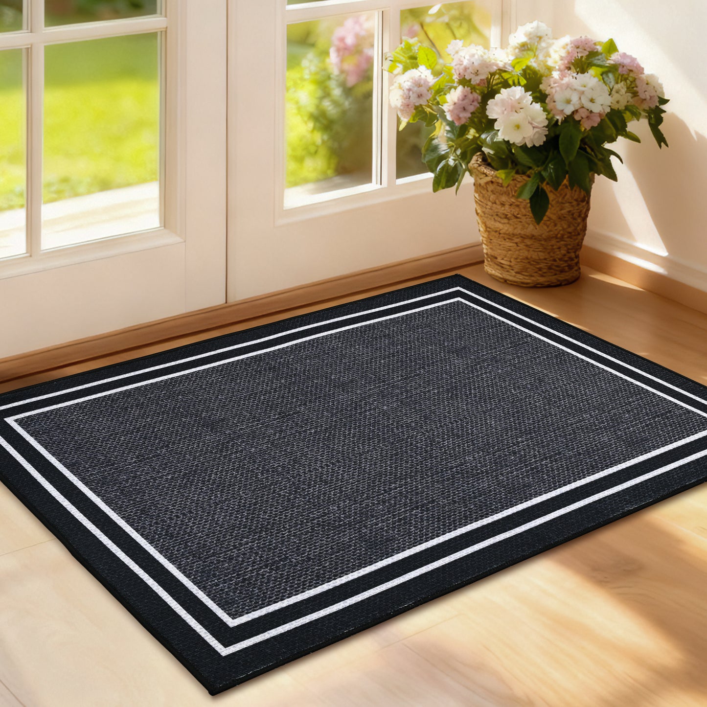 Vaparinckl Door Mat, Non Slip Front Indoor Doormat, Welcome Mat for Inside, Absorbent Rubber, Low Profile Dirt Trapper outdoor Rug For Entryway & Outside Entrance