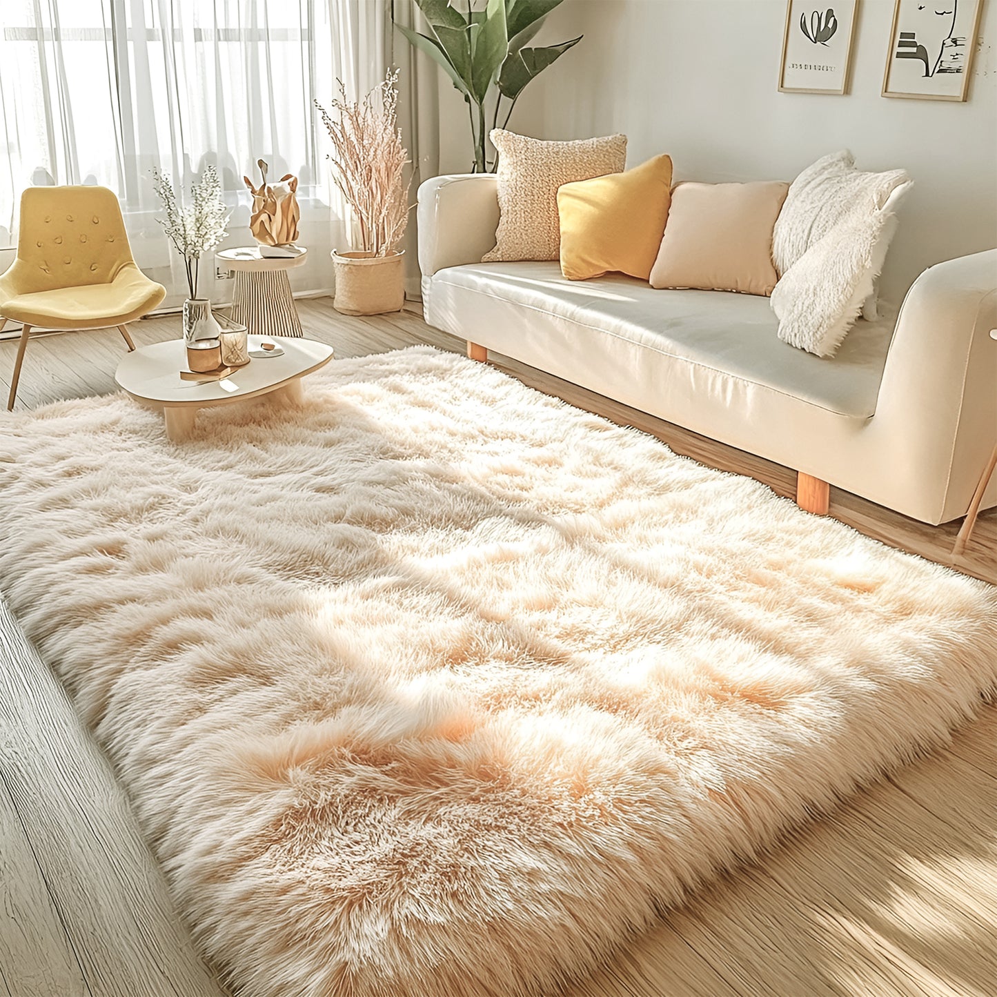 Shaggy Area Rugs, Soft Fluffy Indoor Carpet for Living Room Bedroom Decor