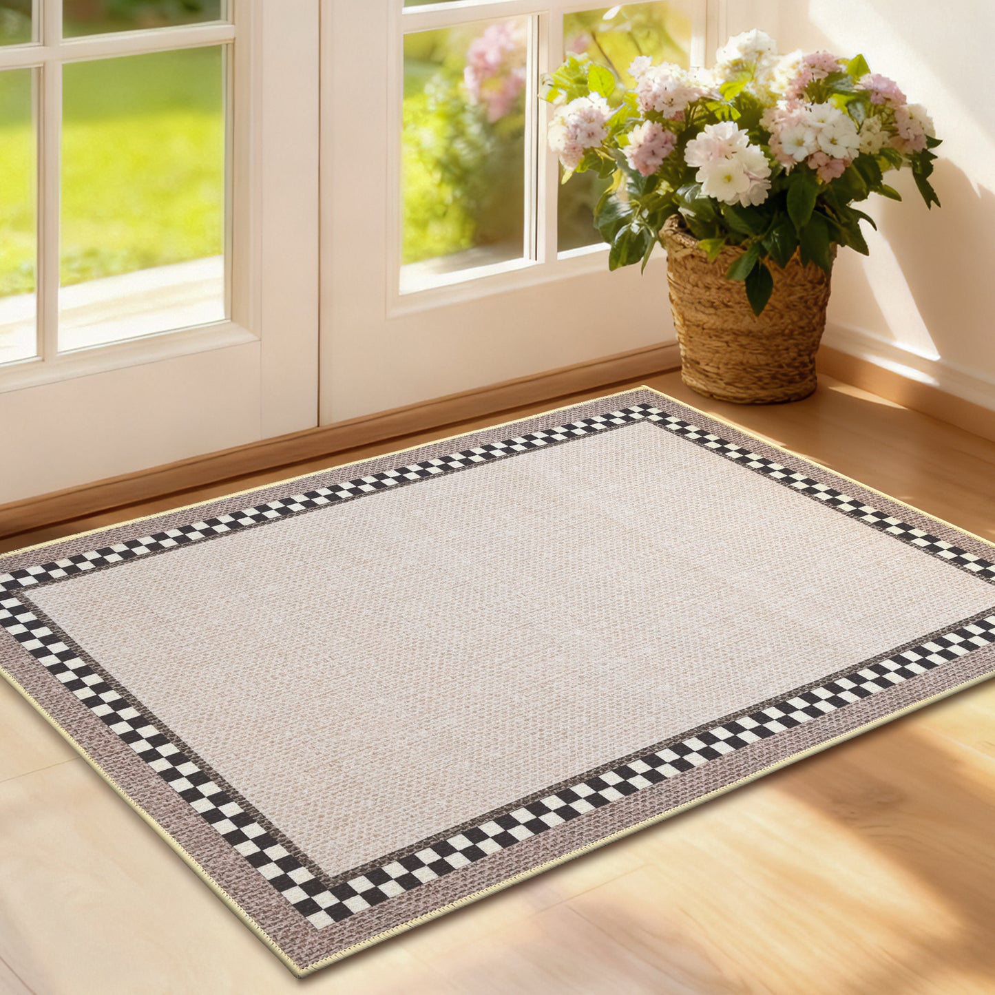 Vaparinckl Door Mat, Non Slip Front Indoor Doormat, Welcome Mat for Inside, Absorbent Rubber, Low Profile Dirt Trapper outdoor Rug For Entryway & Outside Entrance