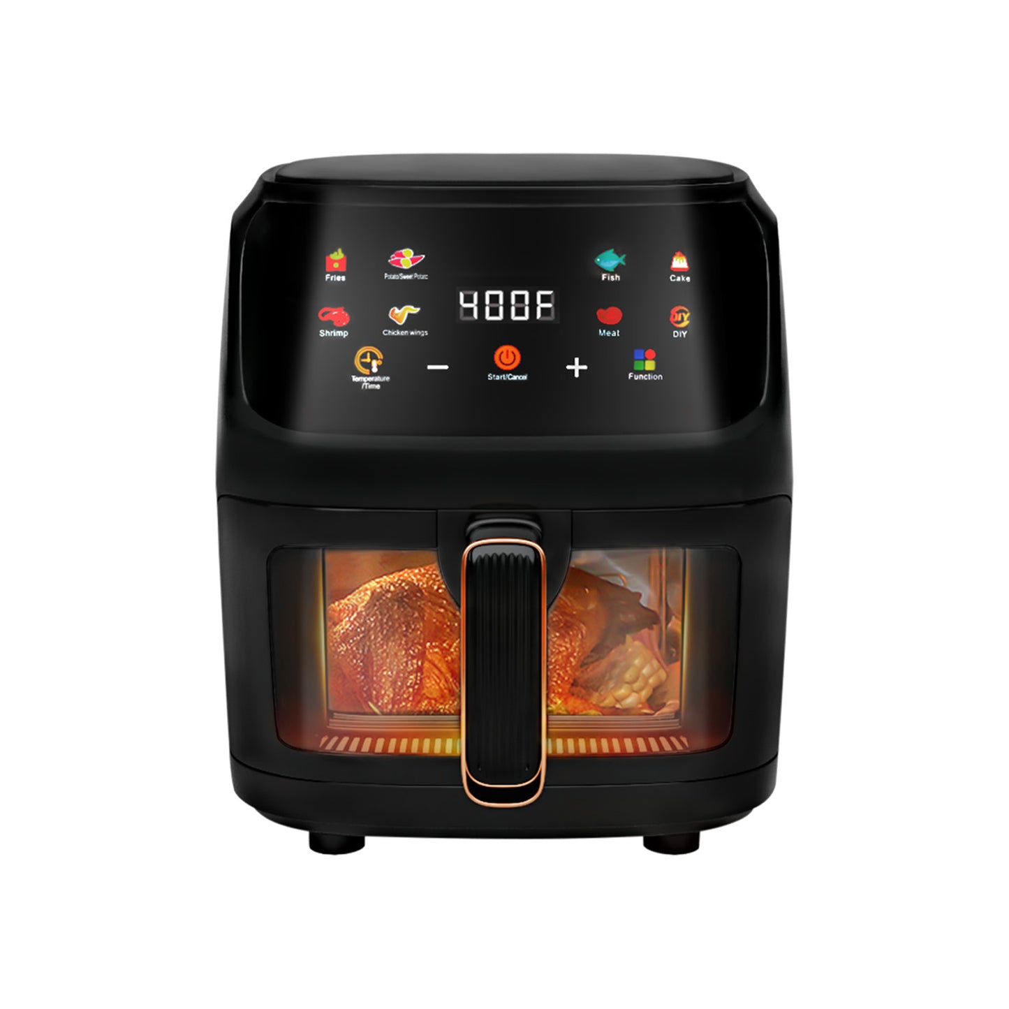 Bluebow Air Fryer Large 7.5QT, 8-in-1 Digital Touchscreen, Visible Cooking Window, 1700W, White