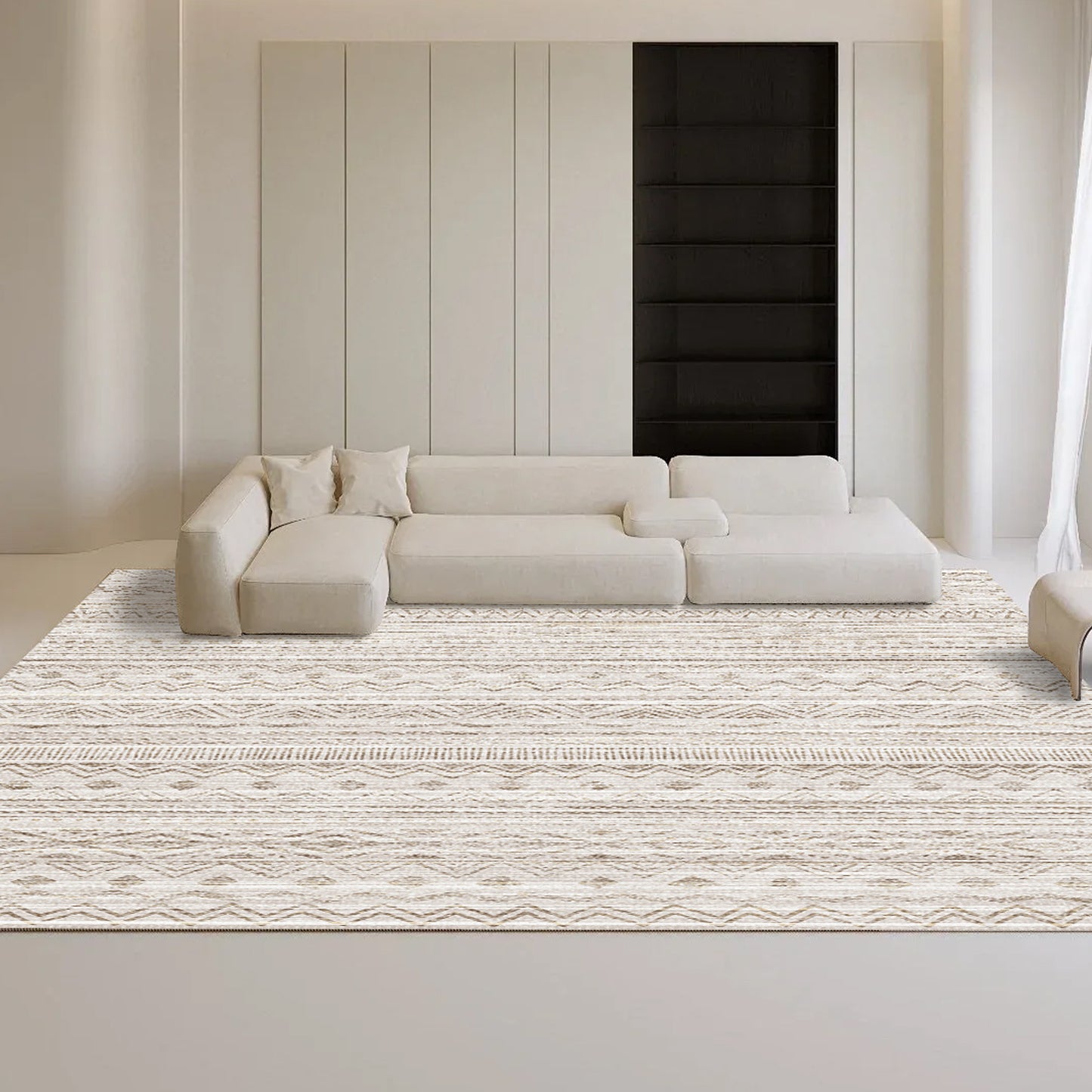 Pentantan Area Rugs 8'x10', Machine Washable Living Room Rug, Soft Moroccan Indoor Carpet for Bedroom, Brown