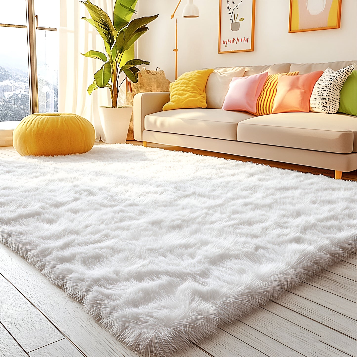 Shaggy Area Rugs, Soft Fluffy Indoor Carpet for Living Room Bedroom Decor