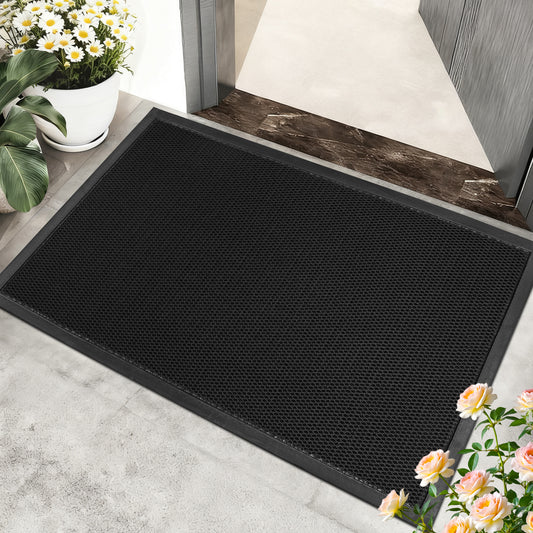 Vaparinckl Front Door Mat, Mesh Non Slip Doormat, Springy Welcome Outdoor Mat, Absorbent Rubber, Low Profile Dirt Trapper Indoor Rug For Entryway & Outside Entrance