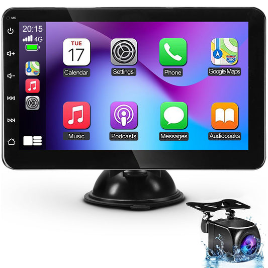 Pentantan Wireless 7” Touchscreen Portable Car Stereo with Apple CarPlay and Android Auto