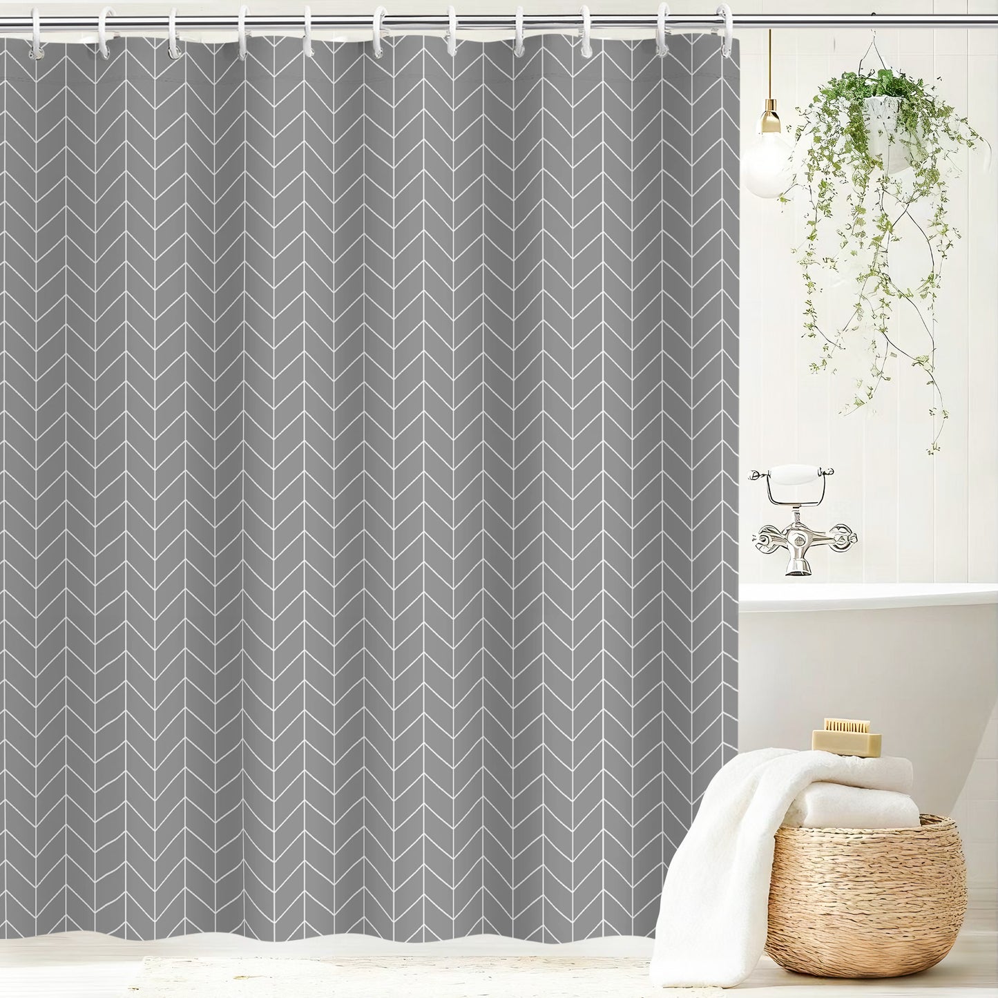 Vaparinckl Fabric Shower Curtain, Floral Watercolor Waterproof Liner Set with Hooks for Bathroom, 72"x72"