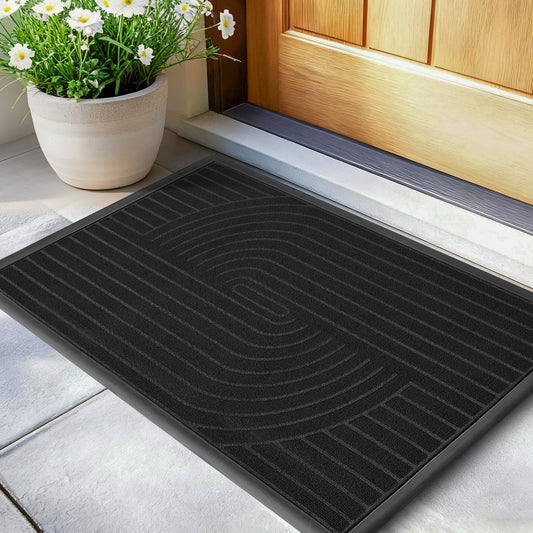 Vaparinckl Front Door Mat, Non Slip Doormat, Eco-Friendly Welcome Outdoor Mat, Absorbent Rubber, Low Profile Dirt Trapper Indoor Rug For Entryway & Outside Entrance