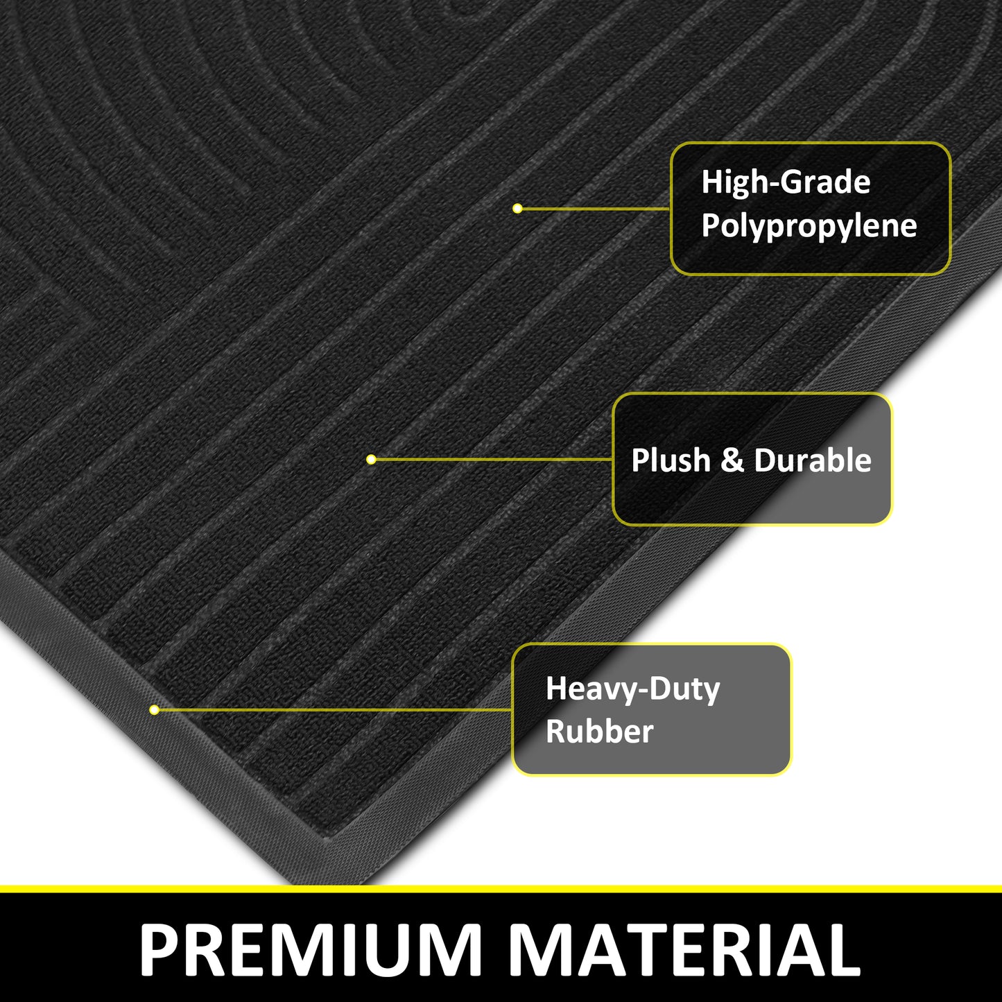 Vaparinckl Front Door Mat, Non Slip Doormat, Eco-Friendly Welcome Outdoor Mat, Absorbent Rubber, Low Profile Dirt Trapper Indoor Rug For Entryway & Outside Entrance