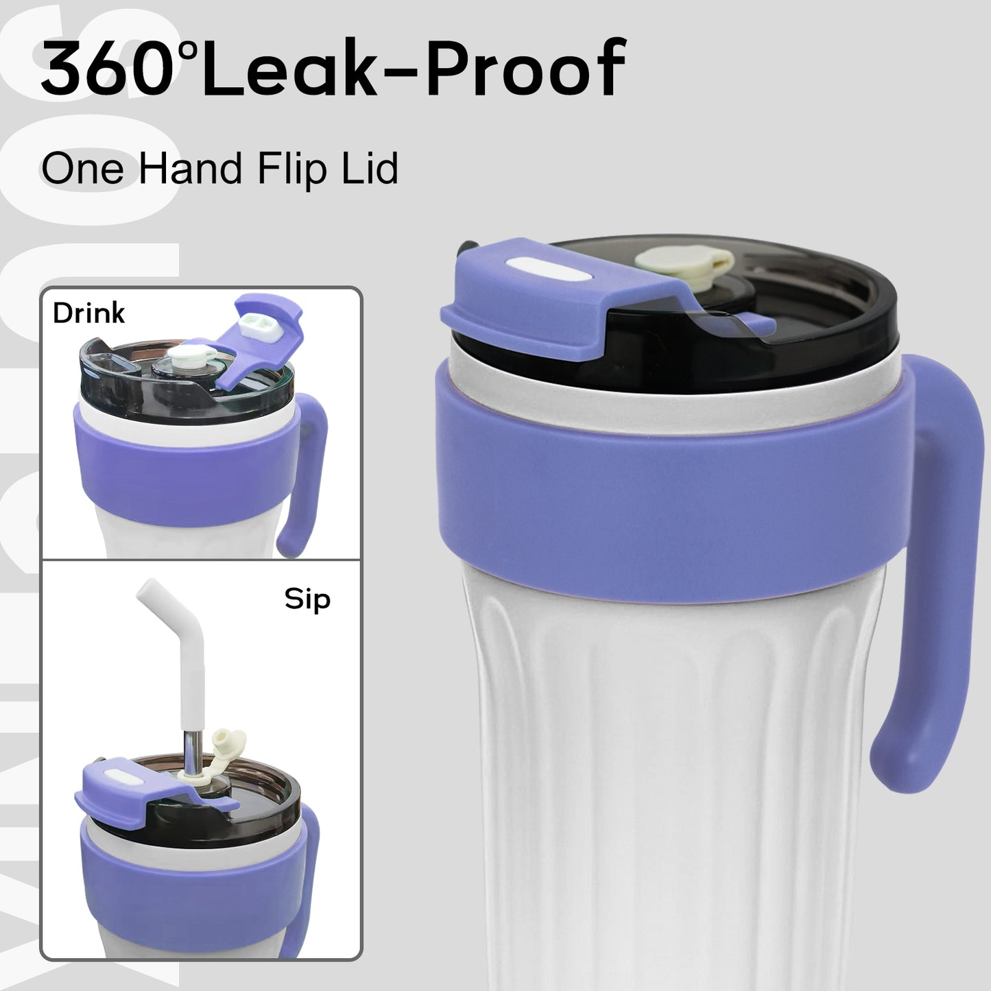 30oz Tumbler, Travel Tumbler with Handle and Straw, Stain Steel Water Bottle