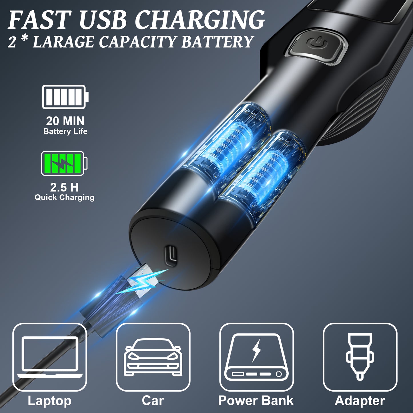 Pentantan Car Vacuum Cleaner, 9000Pa Cordless Handheld Vacuum, Lightweight Powerful Suction with Multi-Nozzles for Car