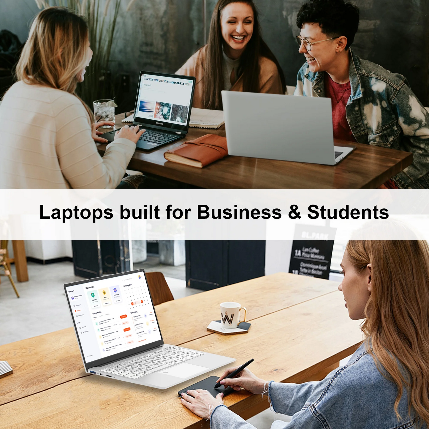 15.6" Full HD Windows 11 Pro Laptop for Office & Study, 16GB RAM 512GB SSD, Intel Celeron N5095, FingerPrint, Backlit Keyboard,Wi-Fi, HDMI, Silver