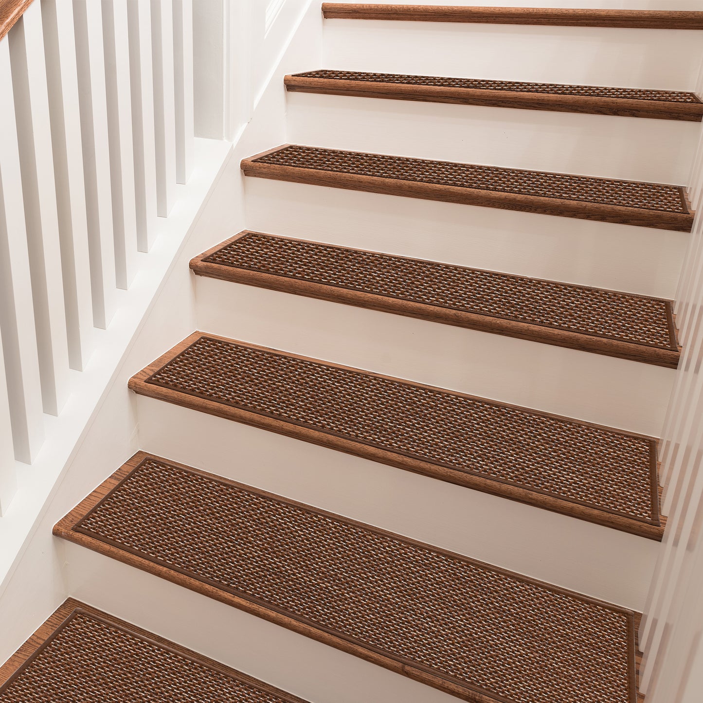 Pentantan Stair Treads for Wooden Steps, 15 Pack 8"x30" Non-Slip Stair Treads, Indoor Machine Washable Stair Runners for Elders and Pets, Beige