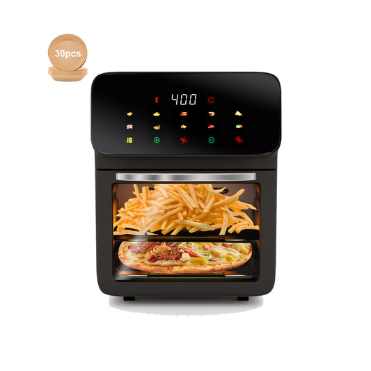 Bluebow Air Fryer 12QT Convection Oven with Visible Window, 10-in-1 Multi Function and Touchscreen, Gray