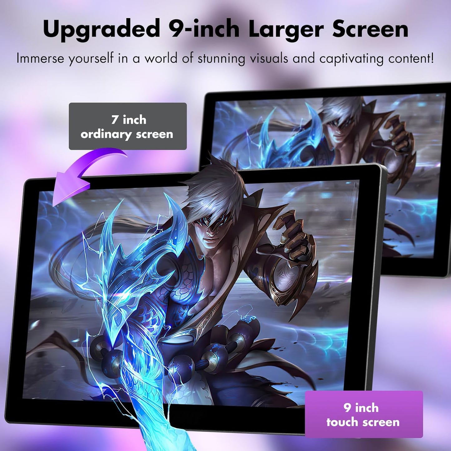 Wireless Apple CarPlay 9'' Touchscreen Dash Mount & Android Auto Portable Car Stereo