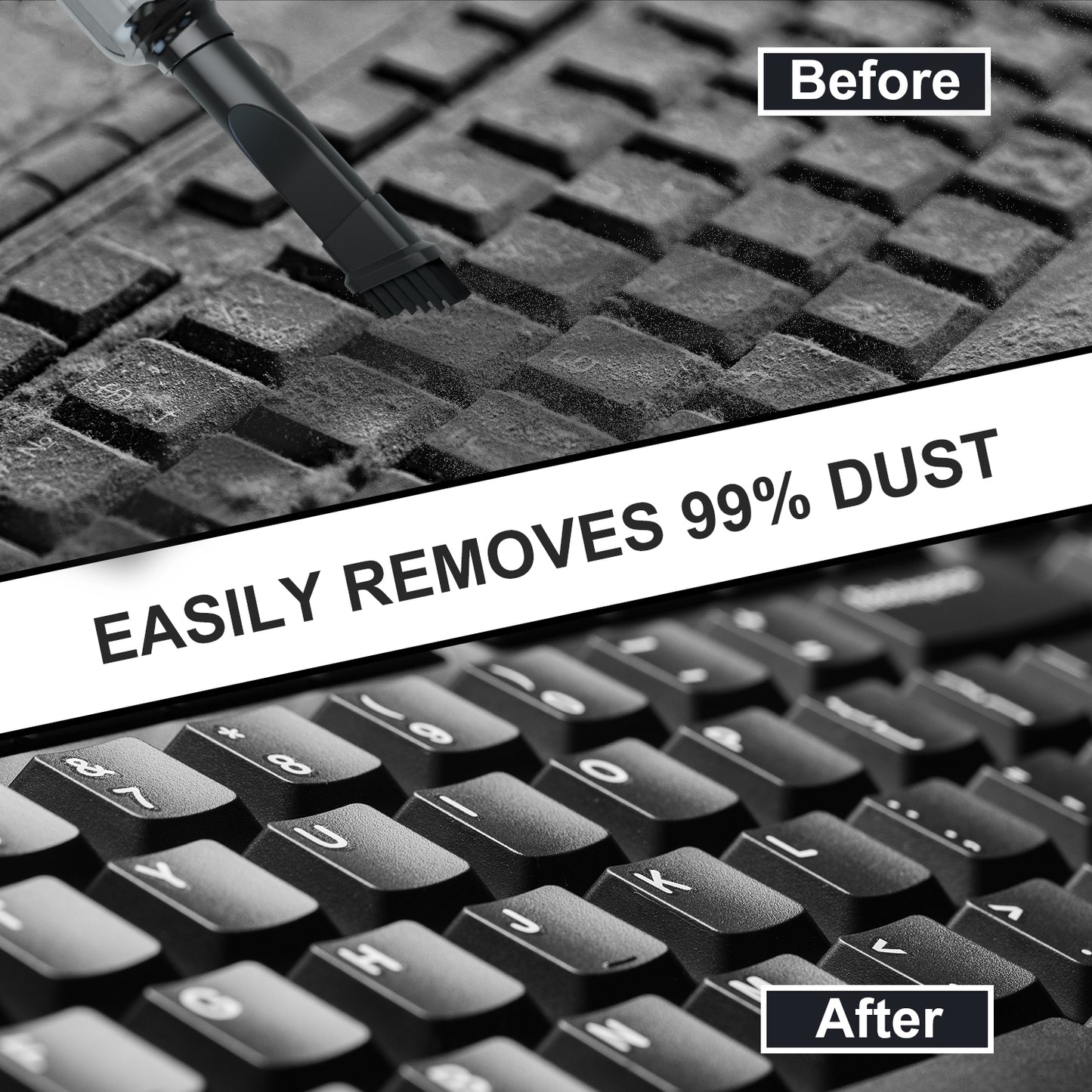 SANPTENT Electric Compressed Air Duster, 2-Gear Adjustable 100000RPM Dust Blower for Computers Cordless PC Dusters Keyboard Electronics Cleaning Kit, Reusable Dust Destroyer