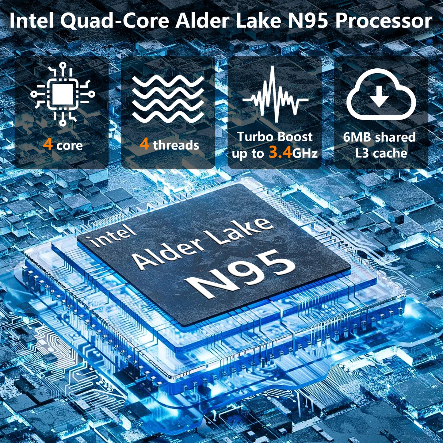 SANPTENT 16 inch Windows 11 Pro Laptop 16GB RAM 512GB SSD with 4 Core Intel Alder Lake N95, 1920x1200 FHD IPS Screen, FingerPrint, Backlit Keyboard, Ultra Thin and Light