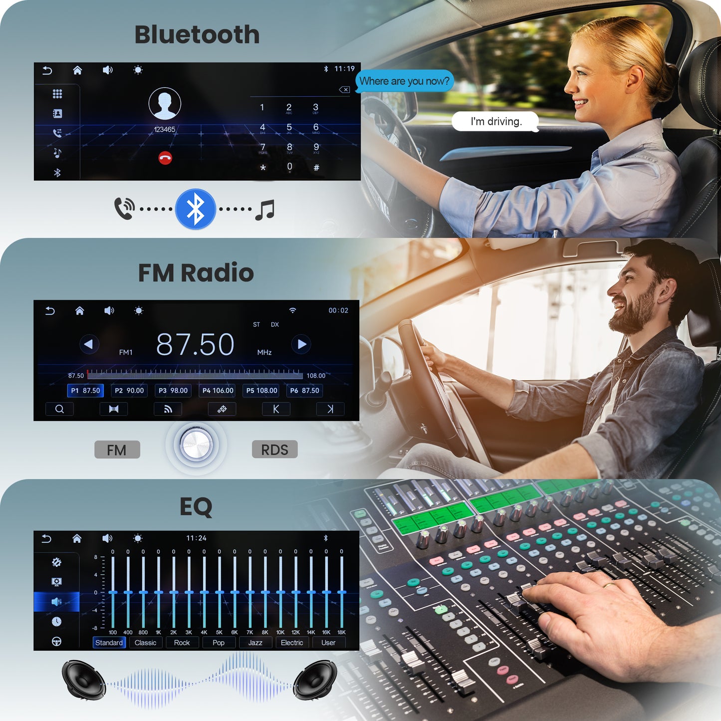 Lieucyst Wireless Single Din Car Stereo with Apple Carplay & Android Auto, 6.9" Touchscreen Car Audio Receiver, Mirror Link, Bluetooth 5.0, FM Radio, Support Type-C/USB Fast Charging, Rear View Camera