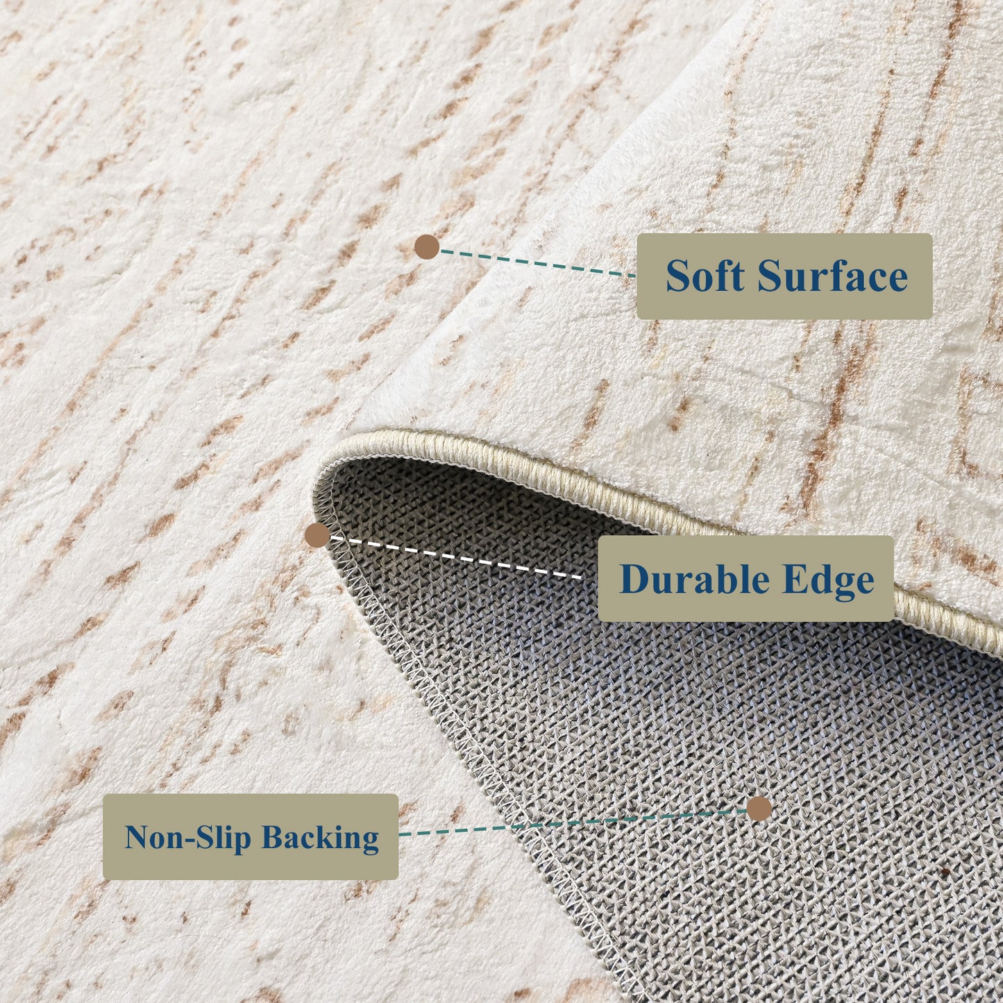 Pentantan Area Rugs 8'x10', Machine Washable Living Room Rug, Soft Moroccan Indoor Carpet for Bedroom, Brown