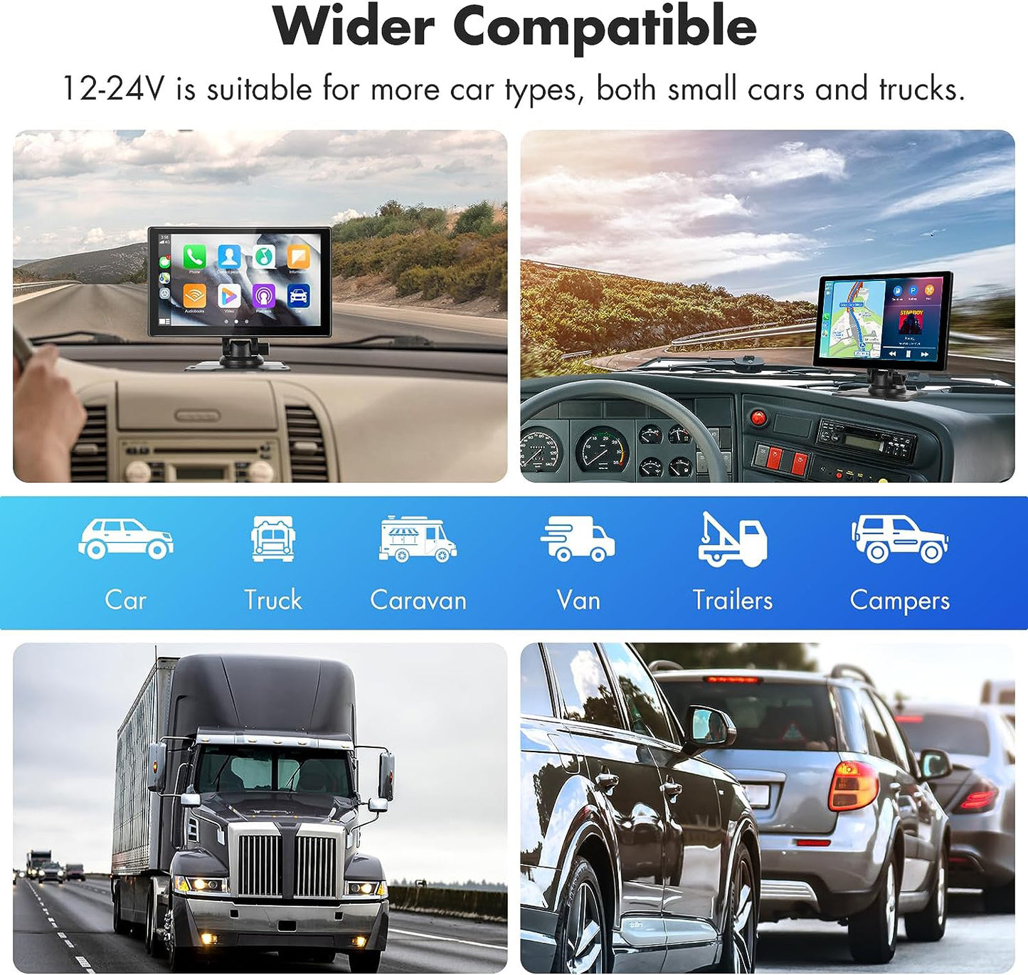 Lieucyst Portable Car Stereo, Wireless Apple CarPlay&Android Auto, 9 Inch FHD Touchscreen Car Audio Receivers Bluetooth, Backup Camera, Voice Control, GPS Navi, Mirror Link, FM, AUX/USB/TF