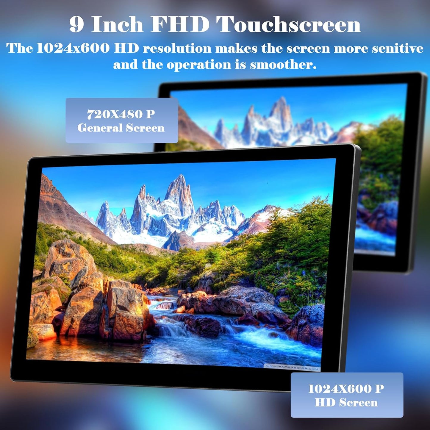 Lieucyst Portable 9" Car Stereo, Wireless Apple Carplay Dash Mount with Siri/Fm, Backup Camera