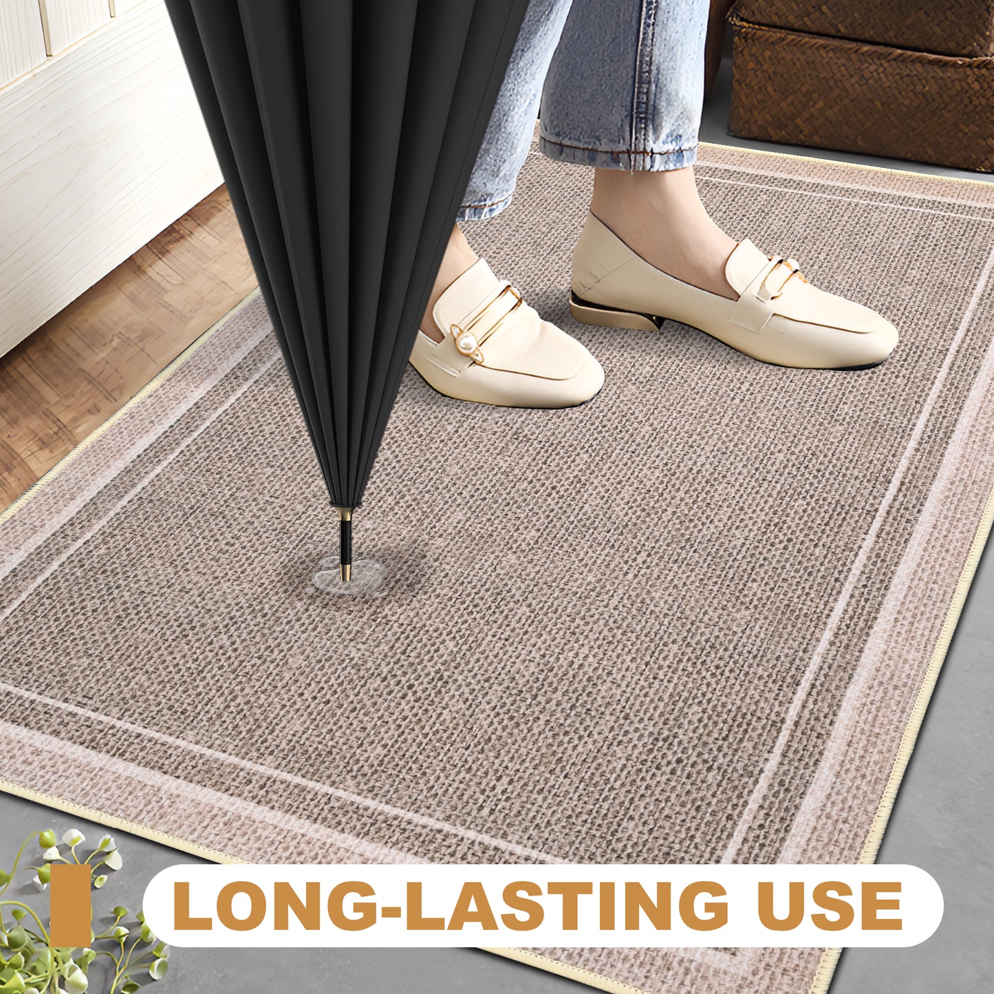 Vaparinckl Door Mat, Non Slip Front Indoor Doormat, Welcome Mat for Inside, Absorbent Rubber, Low Profile Dirt Trapper outdoor Rug For Entryway & Outside Entrance