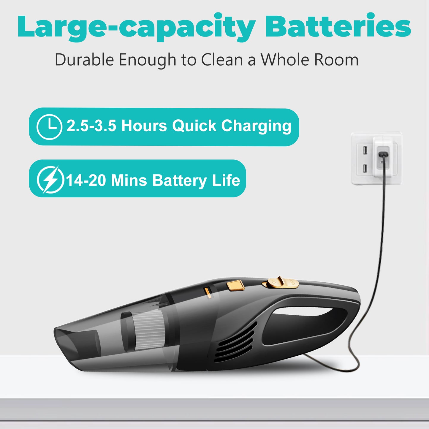 Pentantan Cordless Handheld Vacuum with 12000PA Powerful Suction, Portable Car Vacuum Cleaner For Car