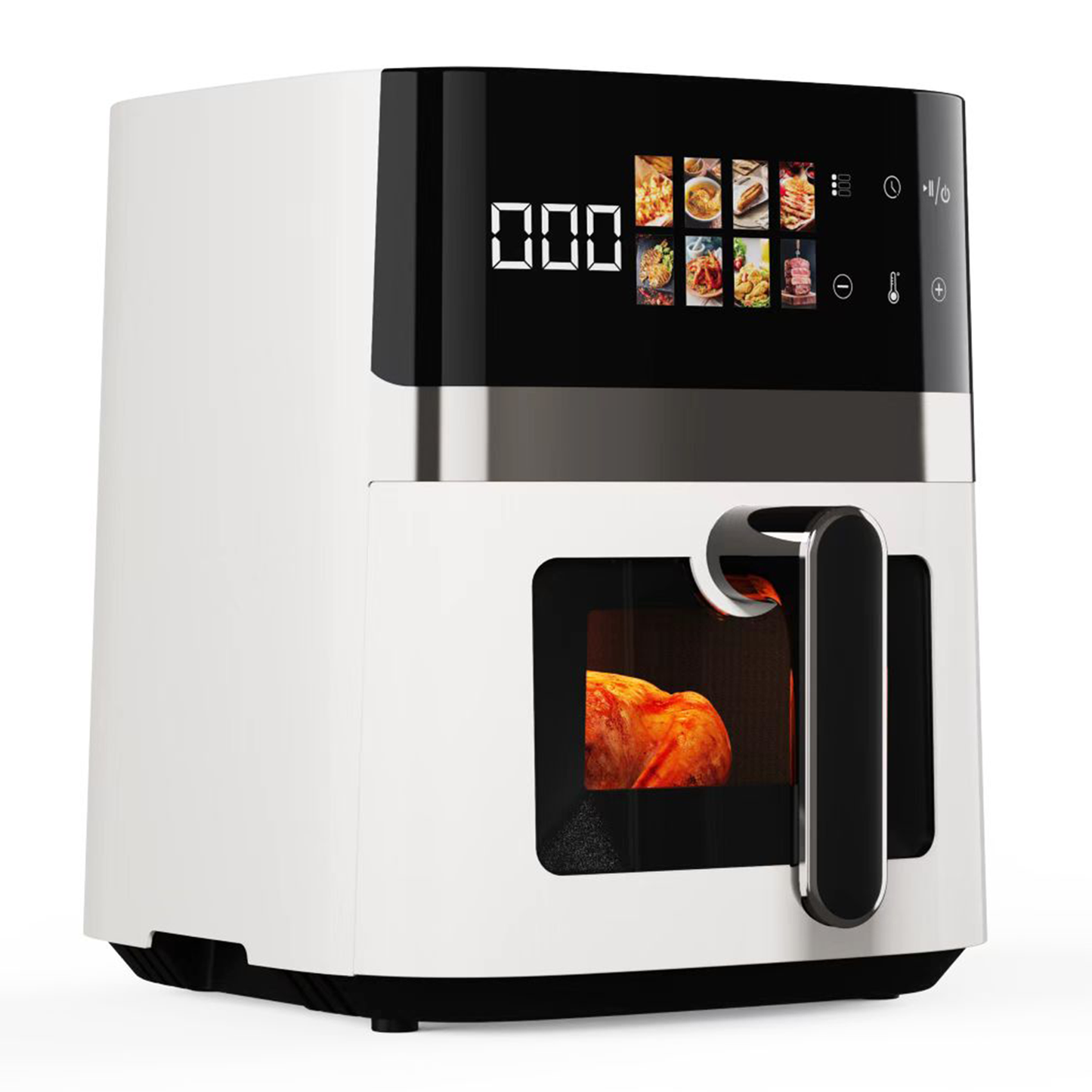 Bluebow 6QT Air Fryer, 8-in-1 Electric Hot Oven with Digital LED Touchscreen, Visible Window, 1500W, New, White