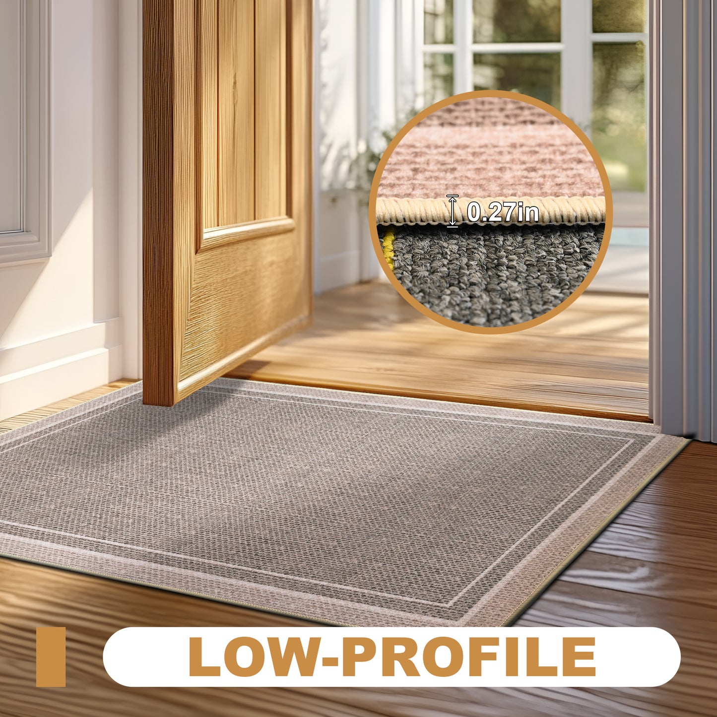 Vaparinckl Door Mat, Non Slip Front Indoor Doormat, Welcome Mat for Inside, Absorbent Rubber, Low Profile Dirt Trapper outdoor Rug For Entryway & Outside Entrance