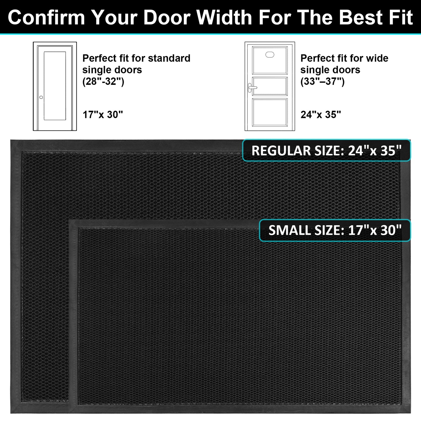 Vaparinckl Front Door Mat, Mesh Non Slip Doormat, Springy Welcome Outdoor Mat, Absorbent Rubber, Low Profile Dirt Trapper Indoor Rug For Entryway & Outside Entrance