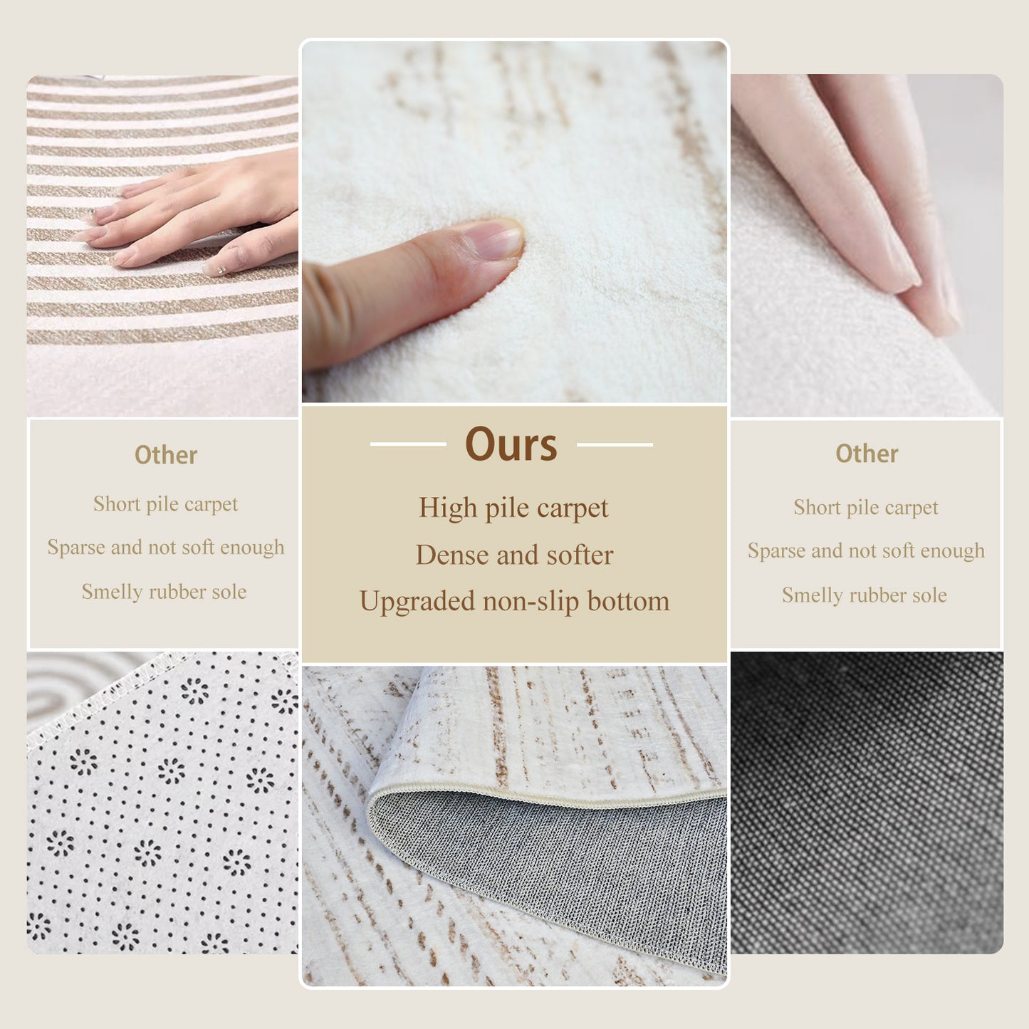 Pentantan Area Rugs 8'x10', Machine Washable Living Room Rug, Soft Moroccan Indoor Carpet for Bedroom, Brown