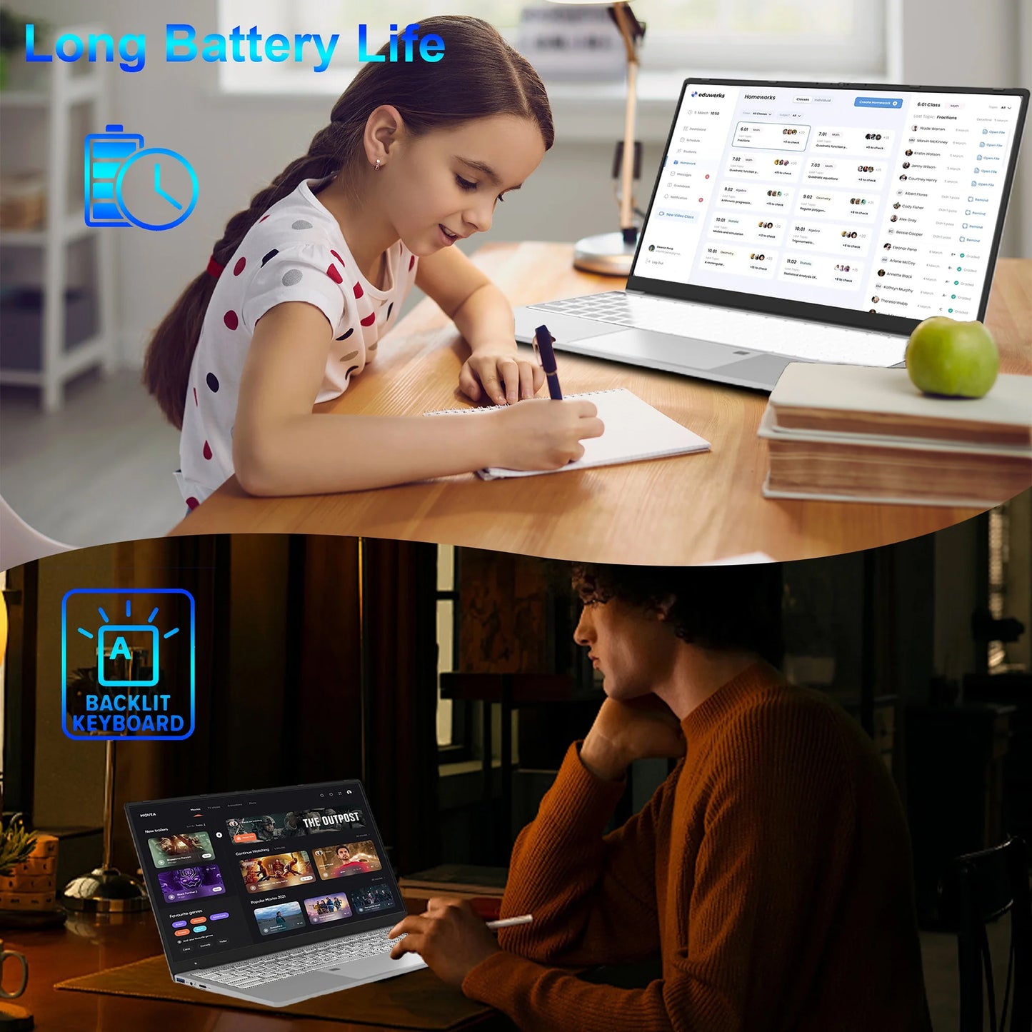 SANPTENT 15.6 inch 1080p FHD Laptop Computer 16GB RAM 512GB SSD with 4 Core Intel Celeron N5095, FingerPrint, Backlit Keyboard, Windows 11 Pro