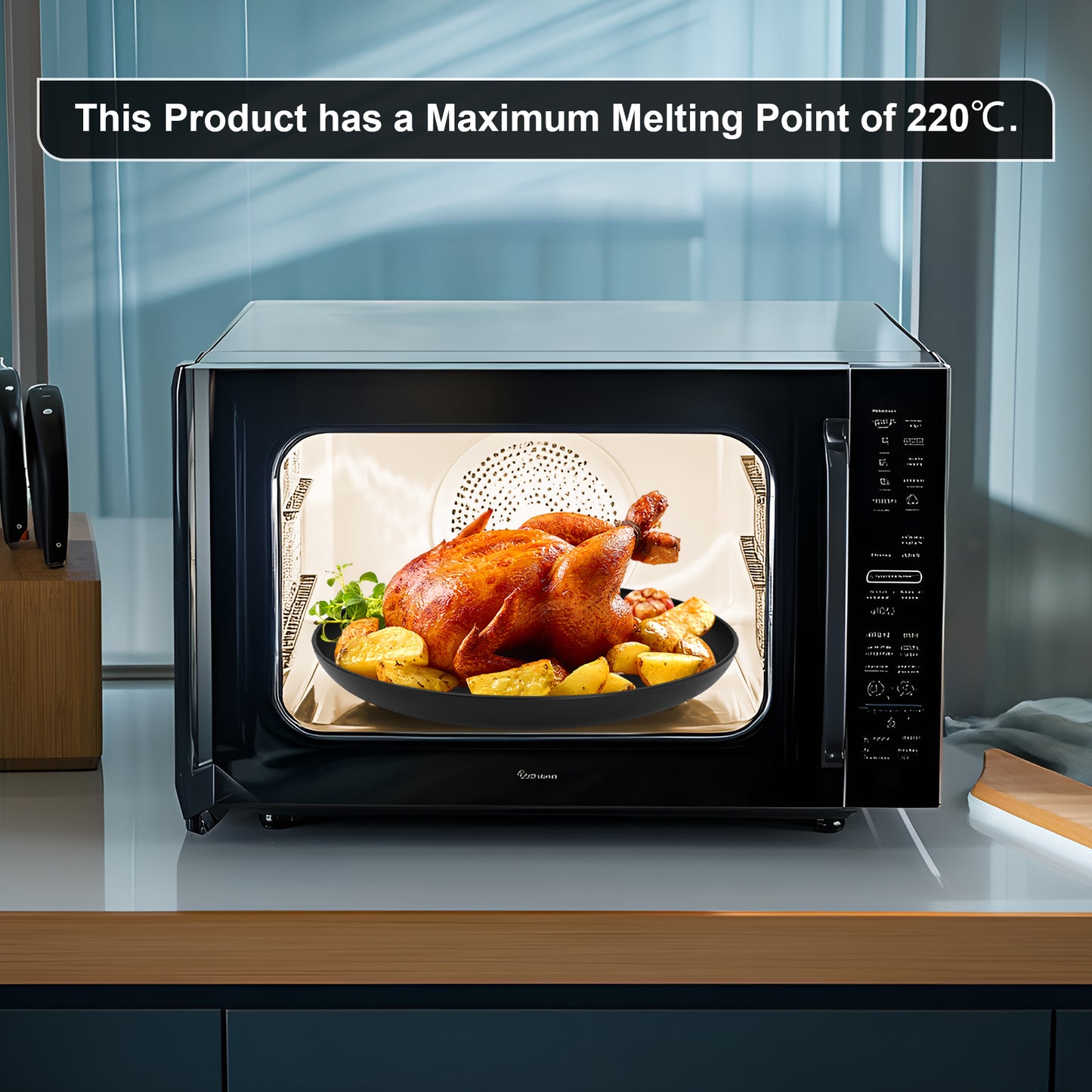 Vaparinckl Wheat Straw Dinnerware Sets 32 Pcs, Plates & Bowls Set For 8, Unbreakable, Eco-Friendly, Microwave & Dishwasher Safe, Black