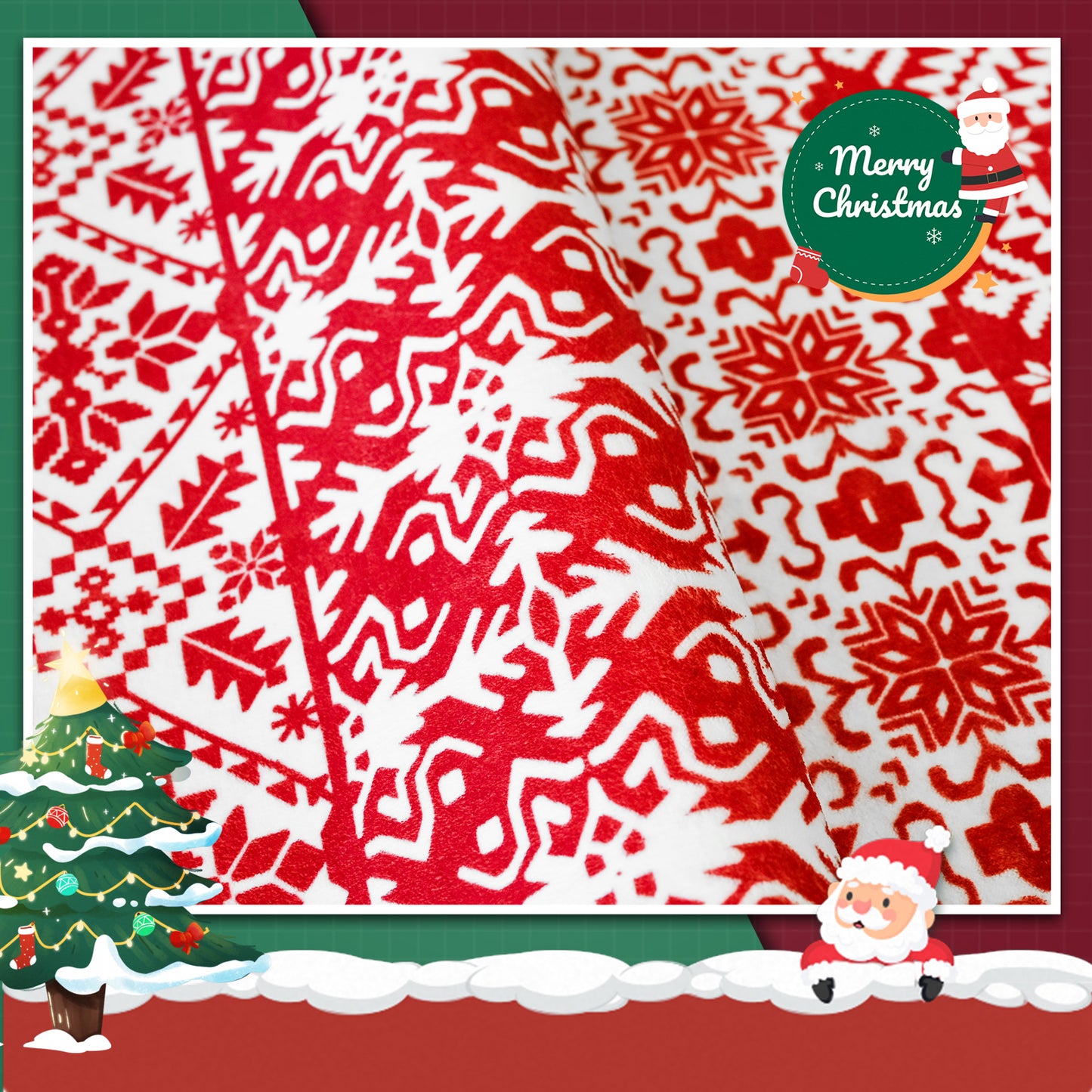 Pentantan Christmas Area Rugs, Washable Indoor Kitchen Rug for Entry Hallway Bathroom Bedroom, Vintage Soft Area Rug, Non Slip Back, Red