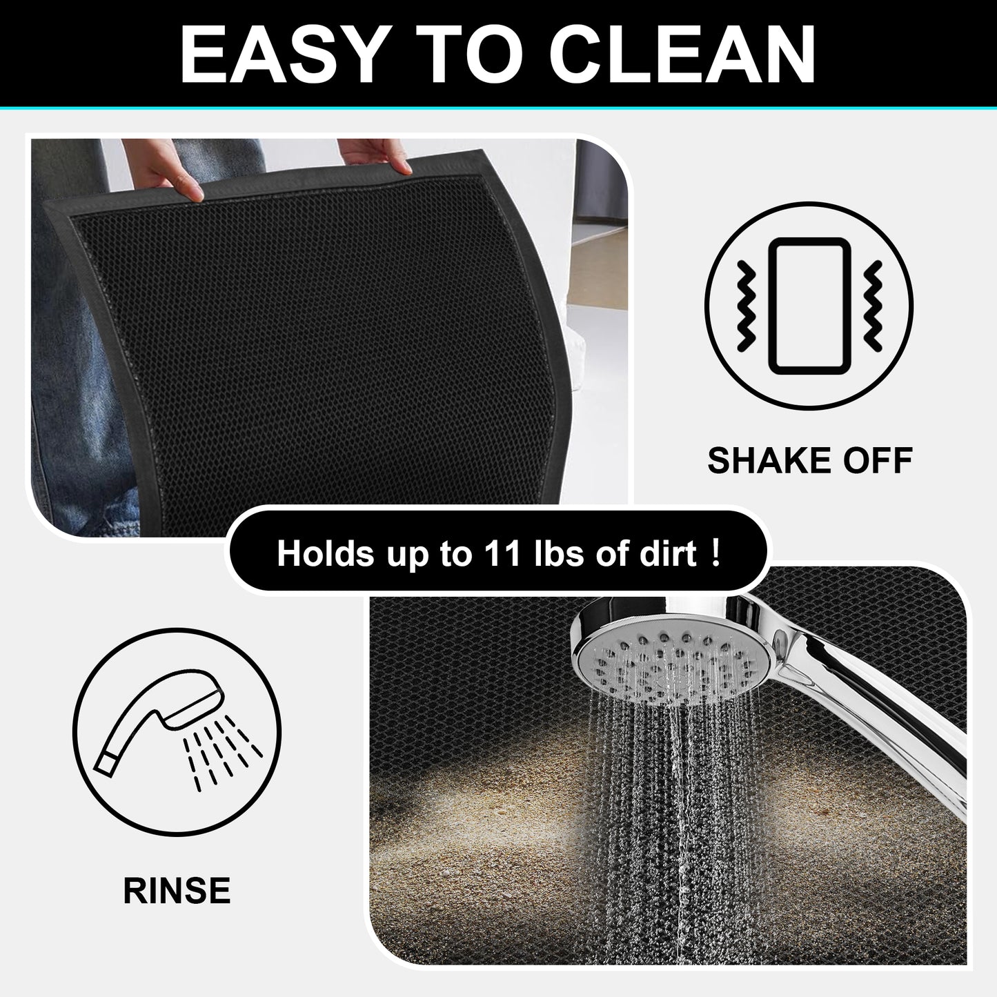 Vaparinckl Front Door Mat, Mesh Non Slip Doormat, Springy Welcome Outdoor Mat, Absorbent Rubber, Low Profile Dirt Trapper Indoor Rug For Entryway & Outside Entrance