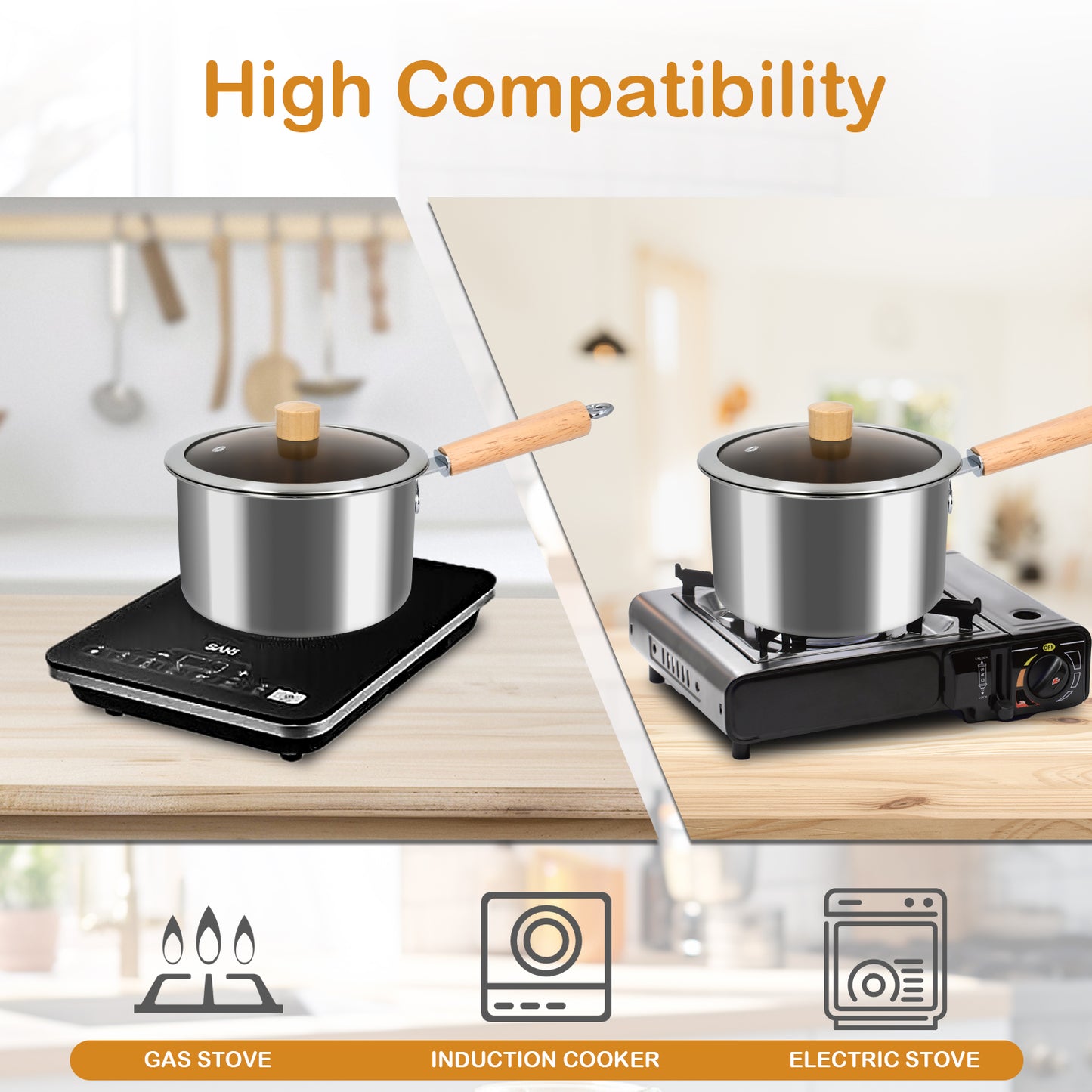 Deep Fryer Pot, Stainless Steel Fryer Pot with Basket and Handle, 3QT Oil Strainer Pot with View Window