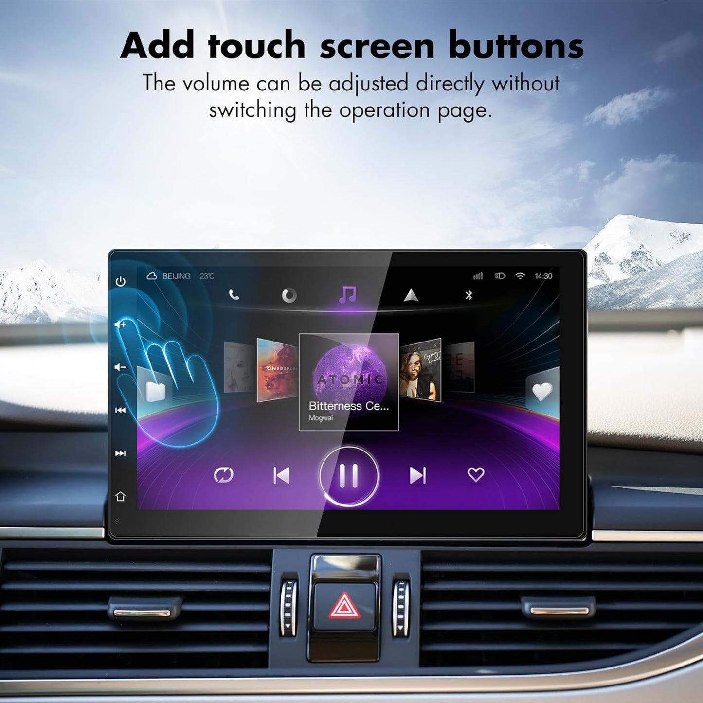 Wireless Apple CarPlay 9'' Touchscreen Dash Mount & Android Auto Portable Car Stereo