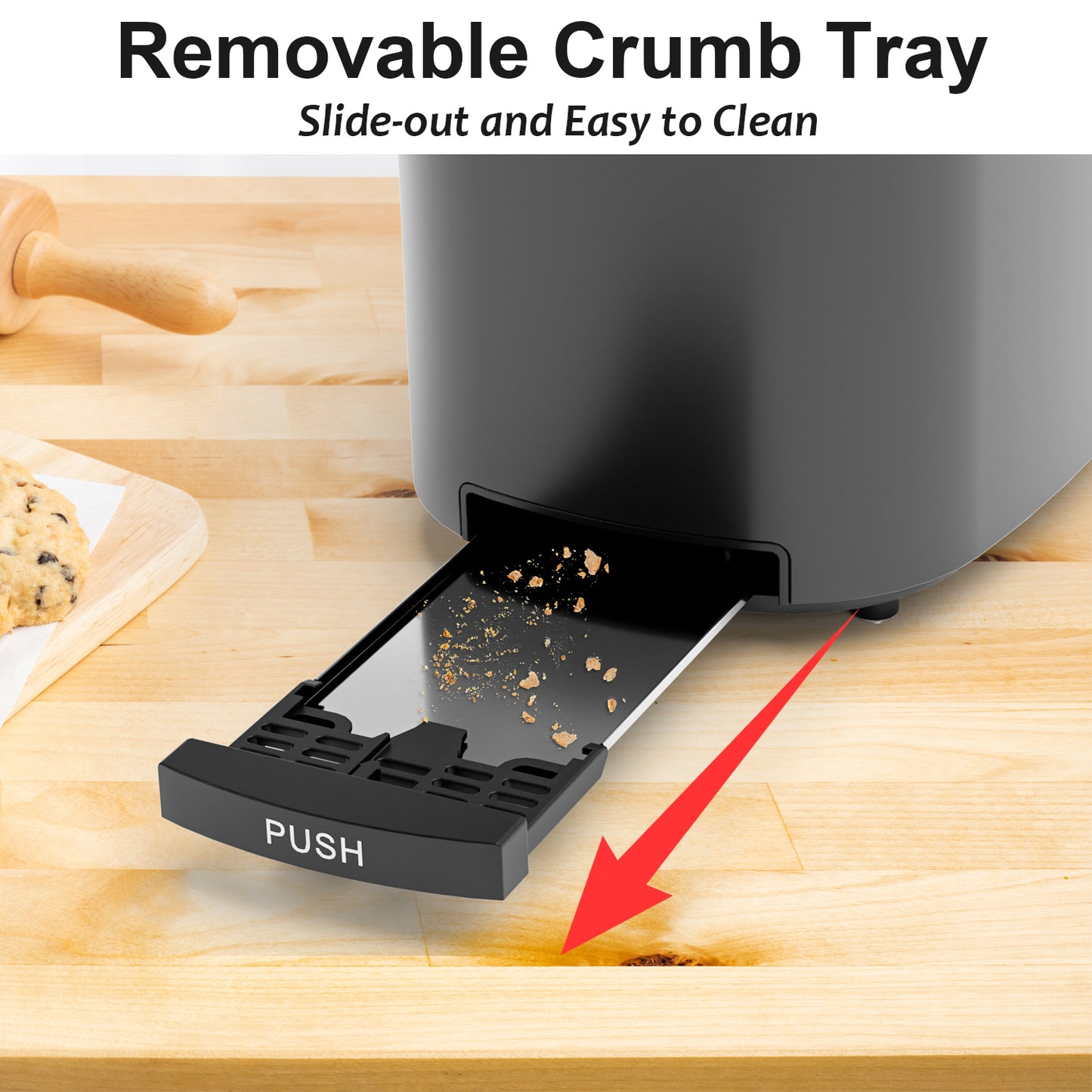 Bluebow 2-Slice Touchscreen Toaster, Removable Tray, Kitchen Appliances, Apartment Essentials (Black)