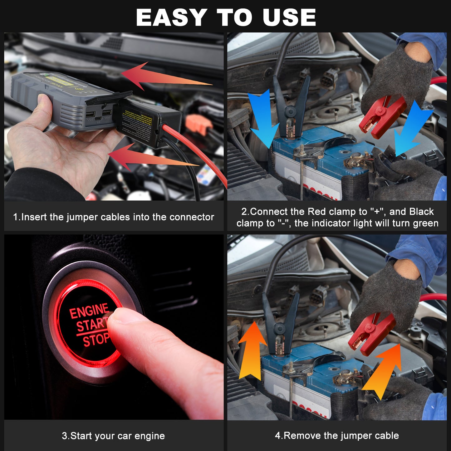 Pentantan Car Jump Starter, 3000A Portable Battery Jump Box, 12V Auto Battery Booster up to 8.0L Gas & 6.0L Diesel Engines