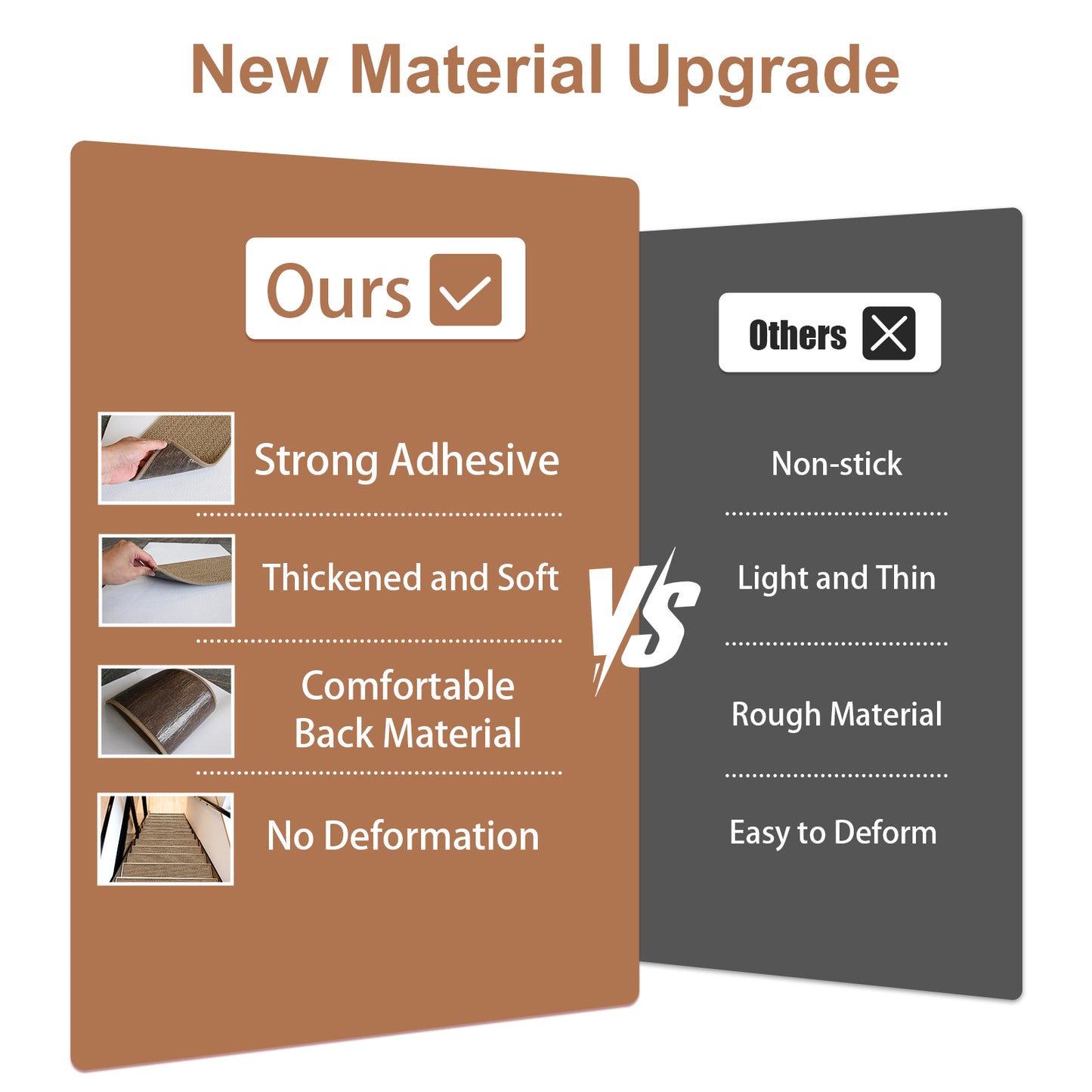 Pentantan Stair Treads for Wooden Steps, 15 Pack 8"x30" Non-Slip Stair Treads, Indoor Machine Washable Stair Runners for Elders and Pets, Beige